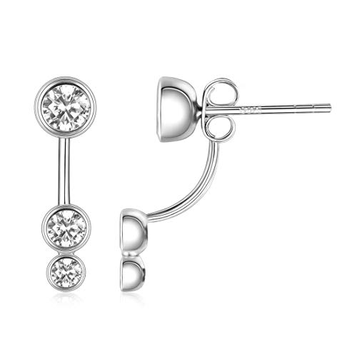 ChicSilver 925 Sterling Silber Runde Ohrstecker mit Opal/Zikron/Topas Steinen Ohrstecker Edelsteinschmuck Frauen Mädchen Alltag Brautschmuck Geschenke von ChicSilver