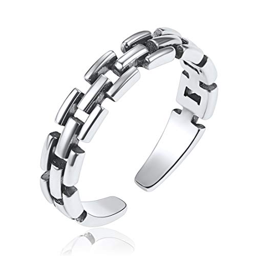 ChicSilver 925 SterlingSilber Ketteform Ring Damen Schmuck Verstellbare Ring mit Geschenkebox und Schmuckbeutel für Ihre Liebe von ChicSilver