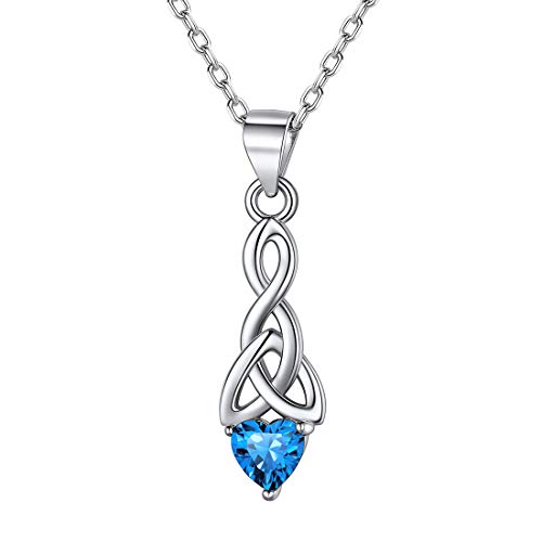 ChicSilver 925 mädchen Silber Keltischer Knot Schmuck für Dezember Mädchen Anhänger mit blauen Zirkonia Geburtstagsgeschenk von ChicSilver