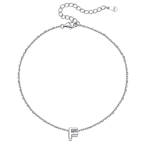 ChicSilver BFF Süße Fußkettchen mit Buchstabe F Damen Silber Buchstabenanhänger Letter Chain mit Geschenkebox für Sie und Ihre Lieber von ChicSilver