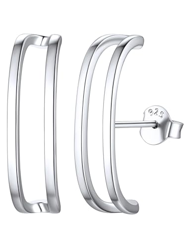 ChicSilver C Ohrringe Damen 925 Silber Wrap Ohrläppchen Ohrstecker Damen Piercing Ohrringe Vintage Ohrschmuck Geschenke für Mutter Freundin Ehepaar von ChicSilver