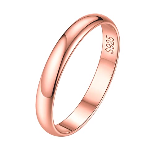 ChicSilver Damen 3mm breit Bandring in Ringgröße 54 Hochglanzpoliert Stapelring Fingerring Einfach Partnerring für Mama Freundin von ChicSilver