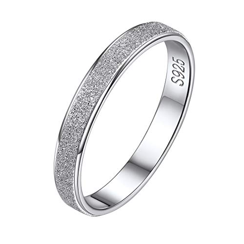 ChicSilver Damen 3mm breit gebürstet Bandring Hochglanzpoliert Fingerring in Größe 54 Einfach Partnerring für Mama Freundin von ChicSilver