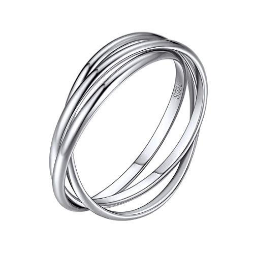 ChicSilver Damen Mädchen Fingerring Trendiger 3 Silberring Wickelring 1.5mm breit Ring Partnerring Verlorbungsring Hochzeitsring für Valentinstag Geburtstag von ChicSilver