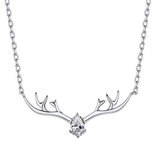 ChicSilver Damen Geweih SchlüsselbeineKette 925 Silber Choker mit Zirkonia als Alltag Schmuck von ChicSilver