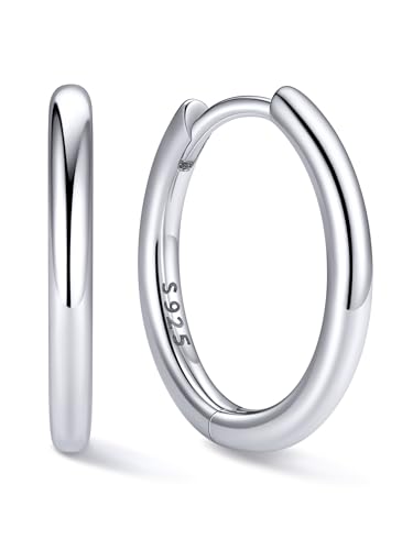 ChicSilver Damen Helix Piercings Ohrringe 12mm Silber 925 Mini Creolen Silber für Frauen Damen von ChicSilver