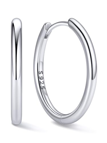 ChicSilver Damen Helix Piercings Ohrringe 16mm Silber 925 Mini Creolen Silber für Frauen Damen von ChicSilver