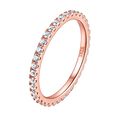 ChicSilver Damen Mädchen Knöchelring mit Zirkonia Fingerring in Ringgröße 62 hochglanzpoliert Rosegold Bandring mit Geschenkebox für damen frauen von ChicSilver