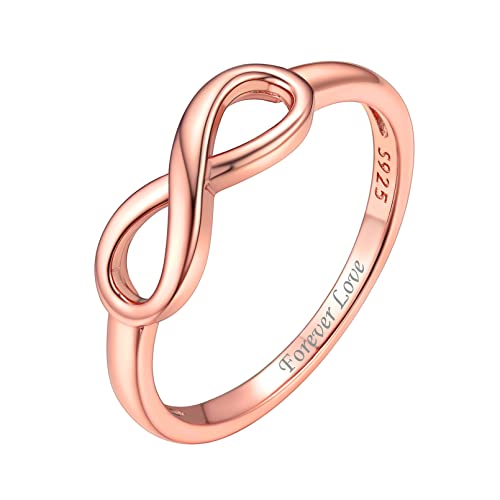 ChicSilver Damen Mädchen Midi Vorsteckerring Personalisierter Infinity Unendlichkeit Fingerring in Ringgröße 57 Promise Ehering Verlorbungsring Freundschaftsring für Valentinstag Weihnachten von ChicSilver