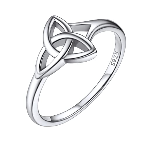 ChicSilver Damen Mädchen Midi Vorsteckerring Silber Irischer Triquetra Knot Fingerring in Ringgröße 18.2 Promise Ehering Verlorbungsring für Valentinstag Weihnachten von ChicSilver