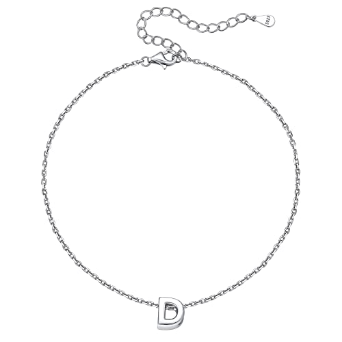 ChicSilver Damen Mädchen Süße Fußkettchen mit Buchstabeanhänger D Namenskette Alphabet Fußschmuck als Familien Geschenke von ChicSilver