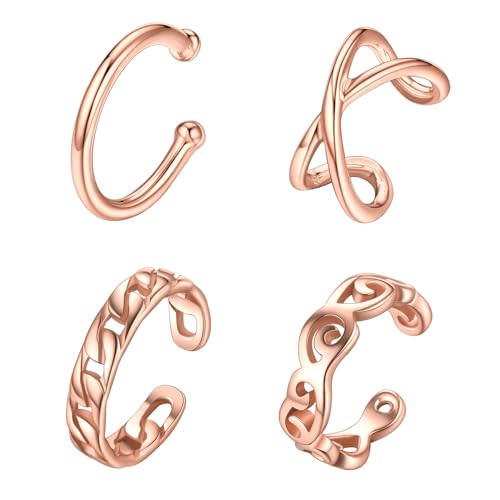 ChicSilver Damen Ohr Manschette Rosegold Ohrclip Nicht Piercing für Weihnachten Valentinstag von ChicSilver