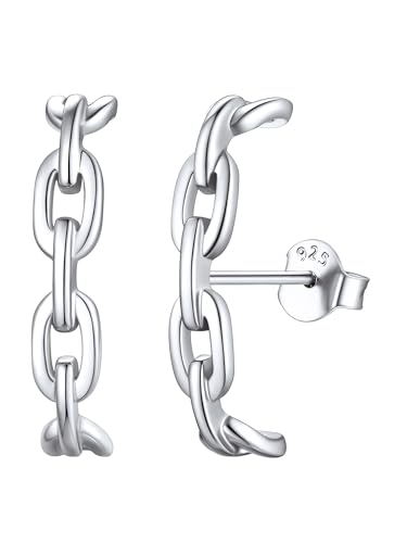 ChicSilver Damen Ohrringe 925 Silber Kette Ohrstecker C Ohrmanschette Ohrringe Silber Wrap Ohrläppchen Ohrstecker von ChicSilver