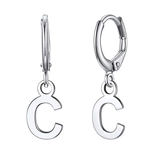 ChicSilver Damen Ohrringe Buchstabe C Ohrringe Creolen Hoop Tropfen Ohrstecker für Jeden Tag von ChicSilver