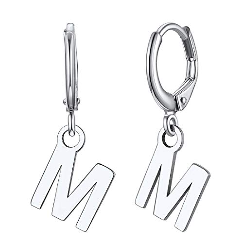 ChicSilver Damen Ohrringe Buchstabe M Ohrstecker Creolen Hoop Ohrhänger mit Geschenkebox für Mädchen Frauen von ChicSilver