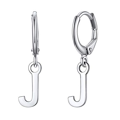 ChicSilver Damen Ohrringe Creolen Hoop Tropfen Ohrstecker mit Buchstabe J Anhänger für damen frauen von ChicSilver