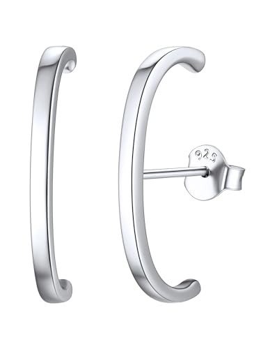ChicSilver Damen Ohrringe Silber 925 C Ohrstecker Frauen Glänzend Knorpel Ohrringe Silber Wrap Ohrläppchen Ohrstecker Fashion Ohrringeschmuck von ChicSilver