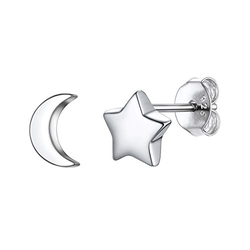 ChicSilver Damen Ohrstecker 925er Stern Ohrringe Mond Ohrringe mit Geschenkebox für damen und Mädchen von ChicSilver