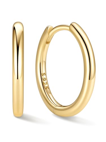 ChicSilver Damen Piercings Ohrringe Silber 925 12mm Helix Piercings Gold Creolen 12mm Wasserfest Ohrstecker Modeschmuck von ChicSilver