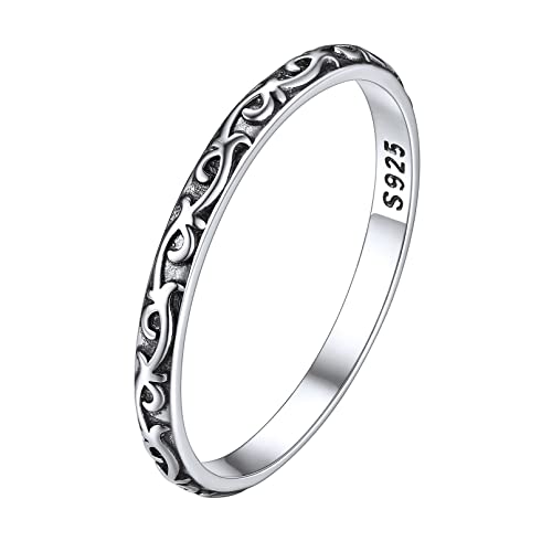 ChicSilver Damen Silber Keltischer Knot Ring Stapelring Bandring in Ringgröße 67 Freundschafts Partnerring Lieblingsring für damen mädchen von ChicSilver