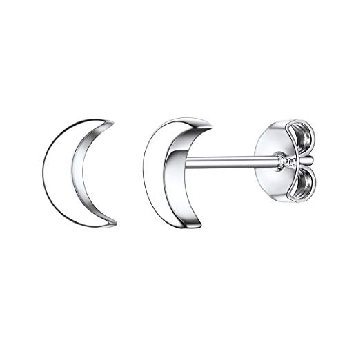 ChicSilver Damen Silber Mond Ohrringe Frauen Ohrstecker 925 Sterling Silber Ohrschmuck für Weihnachten Valentinstag von ChicSilver