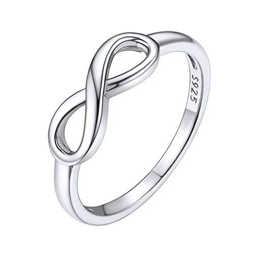 ChicSilver Damen Silberring in Ringgröße 65 Infinity Unendlichkeit Symbol Fingerring Promise Ehering Midi Fingerring mit Geschenkebox für Valentinstag Weihnachten von ChicSilver