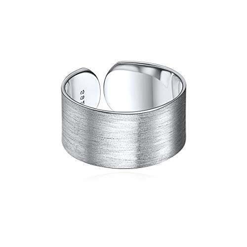 ChicSilver Damenringe Damen Schmuck verstellbare Bandring 10mm gebürteste Silberring Perfekte Geschenke an Geburtstag/Weichnnachten/Muttertag von ChicSilver