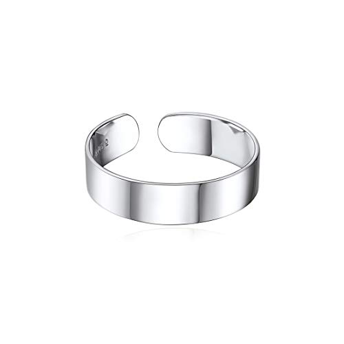 ChicSilver Gebürstet Bandring für Damen Herren 5mm Breit verstellbare Ring aus 925 SterlingSilber mit Schmuckbeutel für Frauen Mädchen von ChicSilver