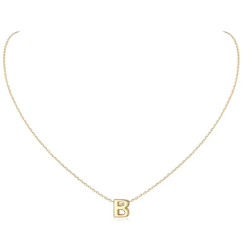 ChicSilver Gold Buchstabe B Kette Damen buchstabenkette mit Schmuckbox BFF Kette mit Buchstabe anhänger für Damen an jeden Alter von ChicSilver