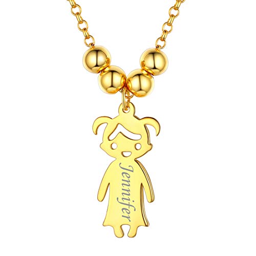 ChicSilver Gold Namenkette 925 Frauen Shmuck Gold Mädchen Kette MTI Kinder Namen Anhänger für Mutter/Mädchen/Jungen von ChicSilver