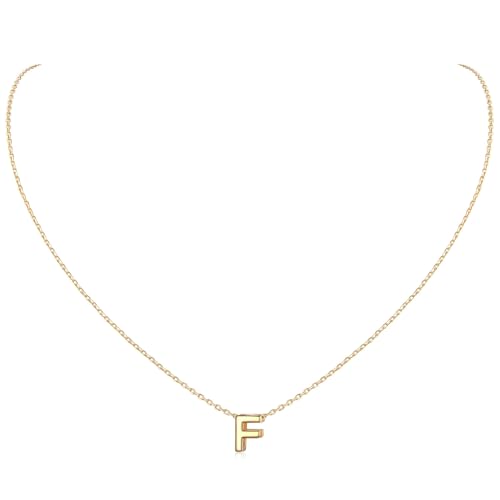 ChicSilver Gold buchstabenkette 40+5cm Kette mit F Buchstabeanhänger Namenskette Buchstabenkette für Ihre Liebe Familien von ChicSilver