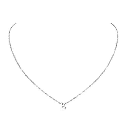 ChicSilver 925 silberkette Buchstabe K Kette Damen Silber Buchstabekette für Damen und Herren als schöne Geschenk für Hochzeit Verlorbung von ChicSilver