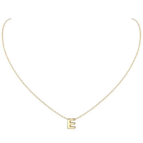 ChicSilver Damen Buchstabekette goldene Buchstabenanhänger E mit 40+5cm kürz Halskette für Mama Tochter Schwester von ChicSilver