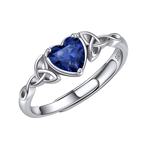 ChicSilver Keltischer Knot Silberring mit Zirkonia Damen Frauen Tansanit Ring mit Herz Bling Schmuck für Ehefrau Freundin Liebesmensch von ChicSilver