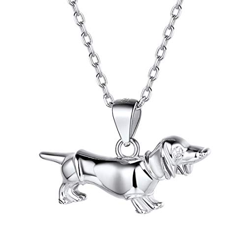 ChicSilver Kette mit Dachshund Anhänger 925 Damen schmuck für Mädchen von ChicSilver