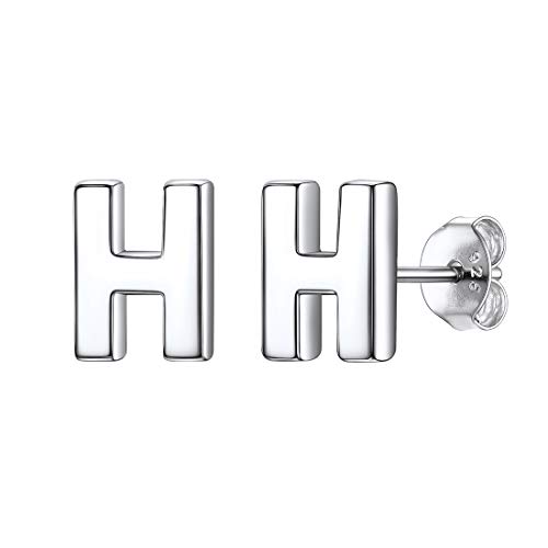 ChicSilver Initiale Buchstabe Ohrringe aus 925 Sterling Silber Damen Alphabet H Ohrhänger mit Schmuckbox für Mädchen von ChicSilver