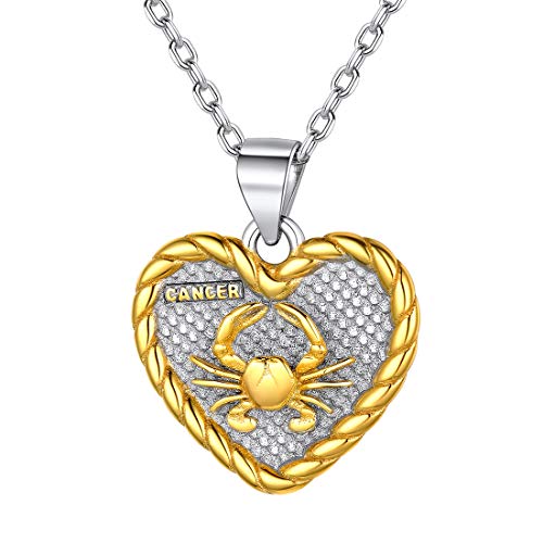 ChicSilver Krebs Kette Damen Sternbild Anhänger mit Namen Gravur für Valentinstag Weihnachten Geburtstag von ChicSilver