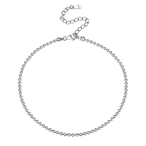 ChicSilver Kugelkette Fußkettchen Damen 925 Silber Fußkette für Mädchen Sommer Strand Fußkette mit Geschenkebox für Freundin Mama Tochter von ChicSilver