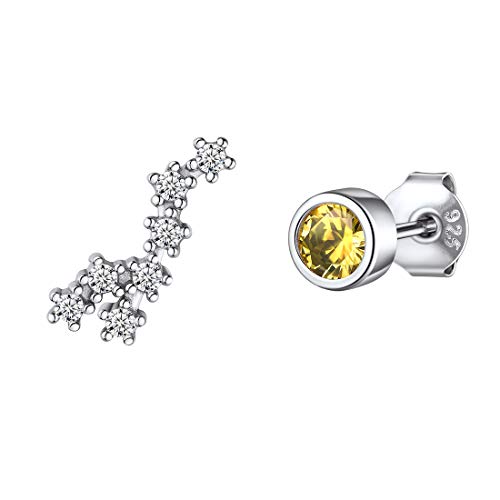 ChicSilver Mädchen Ohrringe aus 925 Damen Schmuck Ohrringe in Löwe Sternbild Design Ohrstecker mit Citrin Stein mit Schmuckbox von ChicSilver