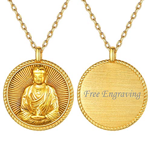 ChicSilver Personalisierter Buddismus Talisman Amitabha Buddhas Anhänger Damen Herren Schutzpatron Anhänger für Damen mädchen von ChicSilver