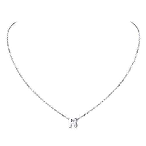 ChicSilver Platin buchstabeketten Kette mit Buchstabeanhänger R Partnerkette Namenskette für Damen und Mädchen von ChicSilver