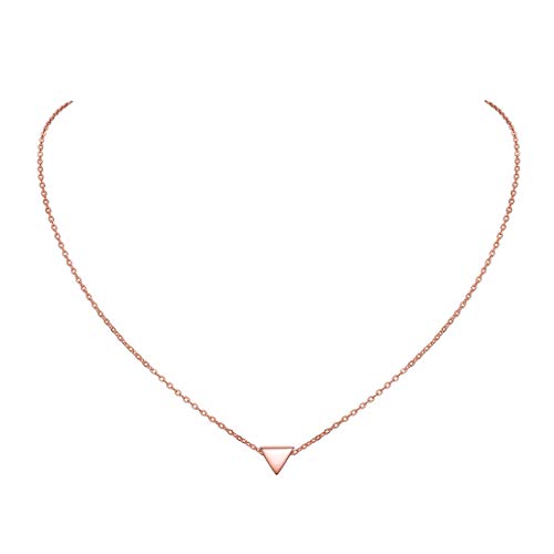 ChicSilver Rosegold Kette mit Triangel Anhänger, 925er Sterling Silber Triangel Halskette, Minimalisitischer Schmuck für Weihnachten/Valentinstag/Geburtstag von ChicSilver