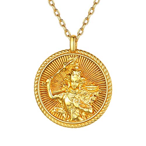 ChicSilver Schutzpatron Manjushri Buddhas Anhänger Buddismus Medaillon Anhänger Buddha Amulett mit Geschenkebox von ChicSilver