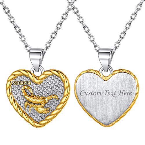 ChicSilver Scorpion Kette Damen herzanhänger personalisierte Sternzeichen Halskette 46cm Silber Gold von ChicSilver