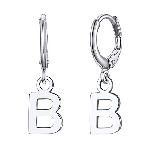 ChicSilver Silber Damen Alphabet B Ohrringe Creolen Hoop Ohrstecker mit Geschenkebox für Valentinstag Weihnachten von ChicSilver