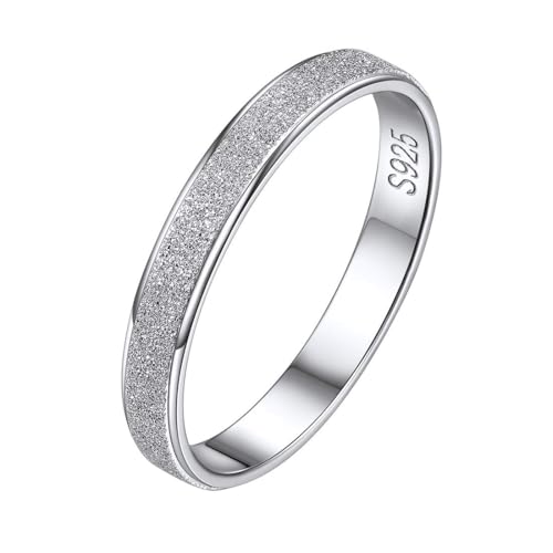 ChicSilver Silber Damen Bandring in Ringgröße 48 hochglanzpoliert gebürstet Stapelring Fingerring mit Geschenkebox für Ehefrau Freudin Braut von ChicSilver