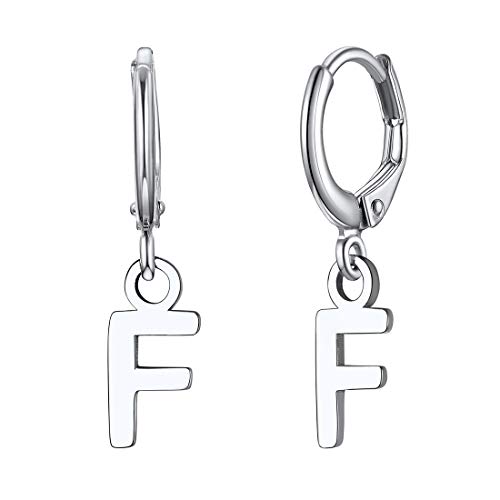 ChicSilver Silber Damen Ohrringe Frauen Buchstabe F Ohrstecker Creolen Hoop Ohrringe für Weihnachten von ChicSilver