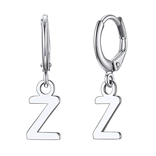 ChicSilver Silber Damen Ohrringe Frauen Buchstabe Z Ohrstecker Creolen Hoop Ohrringe für Weihnachten von ChicSilver