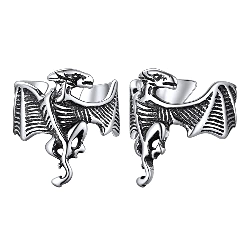 ChicSilver Punk Gotik Feuerspeiender Drache Ohrstecker für Damen Herren 925 Sterling Silber Piercing Ohrstecker Hypoallergen Ohrschmuck für Weihnachten Valentinstag von ChicSilver