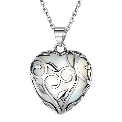 ChicSilver Silber Halskette für Damen Mädchen Kette mit Herz Alexandrit Gebursstein Hochzeit Kette Partnerkette Keltischer Knot Schmuck für Valentinstag von ChicSilver